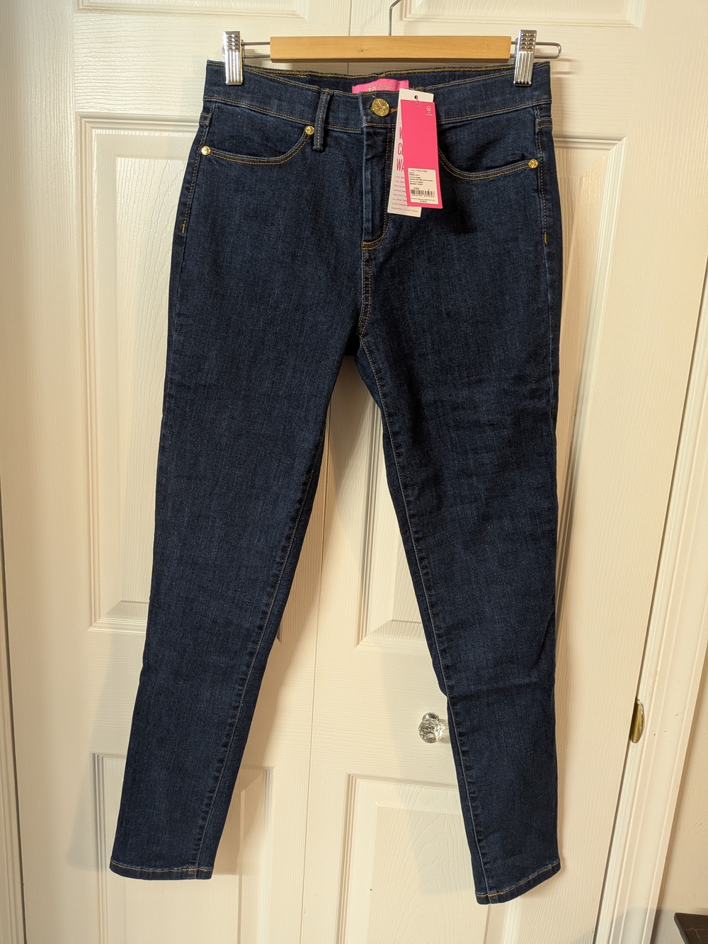 Lilly Pulitzer Eagan High Rise Size 4 Dark Blue Skinny Jeans